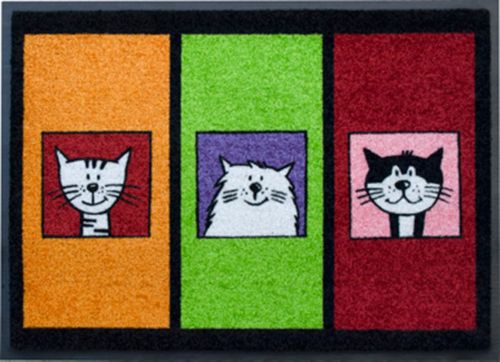 Artra Fu&szlig;matte waschbar Motiv Katzen Trio Preisvergleich