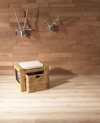 Artra Bananenblatt Hocker mit 2 Ablagen natur