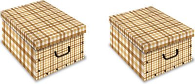 Artra Ordnungsboxen Deko Karton Clip Motiv Quadretto 2er Set Preisvergleich