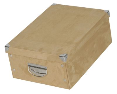 Artra Deko-Karton ClipClap Ordnungsboxen Velours in Samtoptik Beige M