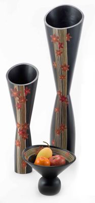 Artra Mangoholzvase Bodenvase Flower H60 cm Preisvergleich