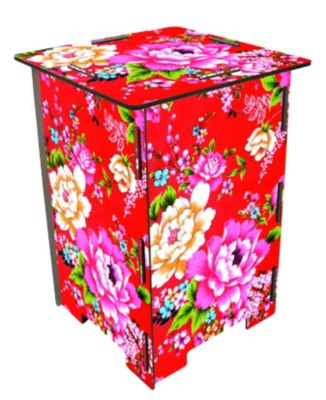 Artra Hocker, Photohocker, Beistelltisch Motiv bunte Blumen