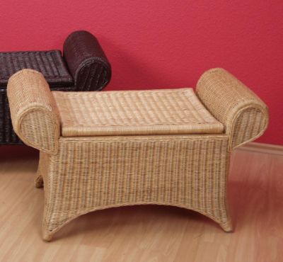 Rattansitztruhe inkl. Sitzkissen