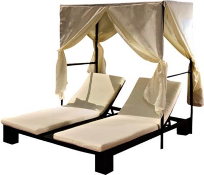 Doppelsonnenliege Lia Polyrattan, Lounge, Gartenliege Preisvergleich
