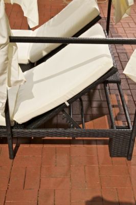 Doppelsonnenliege Lia Polyrattan, Lounge, Gartenliege Preisvergleich