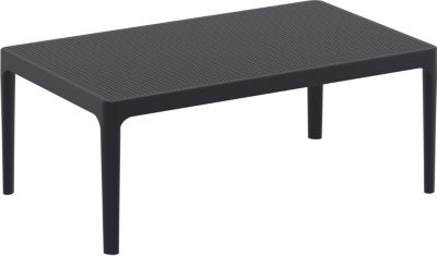 CLP Tisch Sky 80 x 80 cm I Wetterfester Gartentisch aus UV-best/ändigem Kunststoff I witterungsbest/ändiger Tisch Schwarz