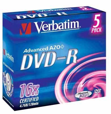 Verbatim DVD-R 4,7GB 16X 5er JC Preisvergleich