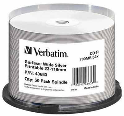 Verbatim CD-R 700MB 52x 50er Print Preisvergleich