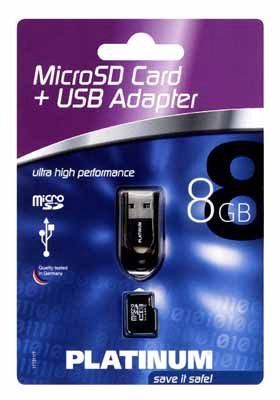 Platinum micro-SDHC 8GB mit USB Reader Preisvergleich