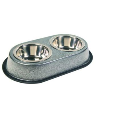 Trixie 2 EdelstahlnÃ€pfe mit Halter, 0,3 l / Å 12 cm
