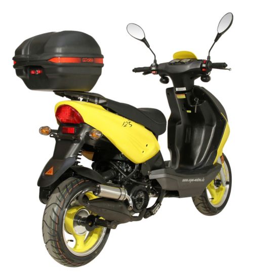 AGM-Motors Motorroller Fighter 125 Deluxe GS mit Edelstahl-Sportauspuff, inkl Topcase