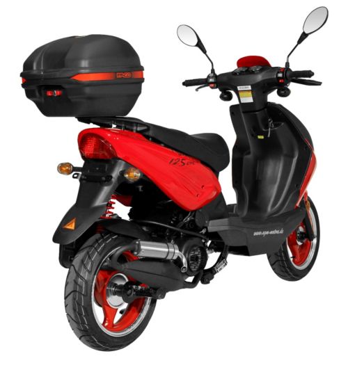 AGM-Motors Motorroller Fighter 125 Deluxe RS mit Edelstahl-Sportauspuff, inkl Topcase