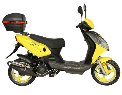 AGM-Motors Motorroller Firejet 125 Eco GS mit Edelstahl-Sportauspuff, inkl Topcase