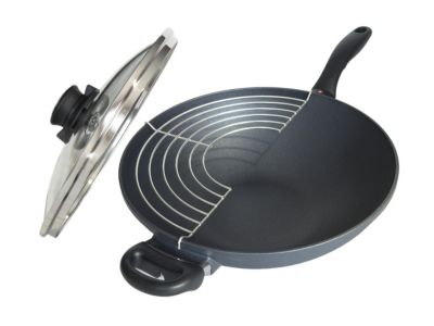Swiss Diamond Induktion Wok mit Grill und Deckel 32 cm