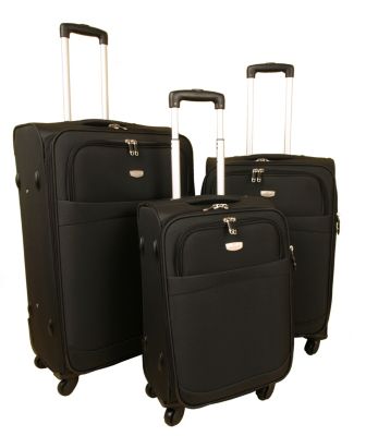 3-tlg.- 4-Rollen-Trolleyset Lily Beach in schwarz Preisvergleich
