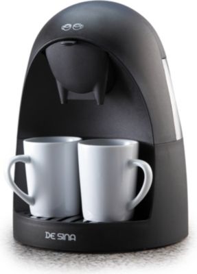 DE SINA 2-Personen Kaffeemaschine, schwarz