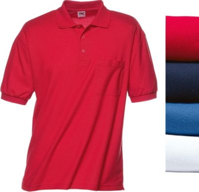 FRUIT OF THE LOOM Poloshirt mit Brusttasche, royal, Gr.L