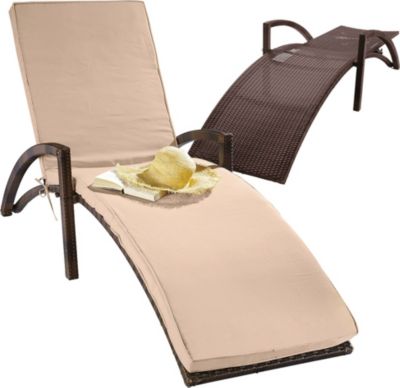 Lounge-Deckchair aus Kunststoffgeflecht