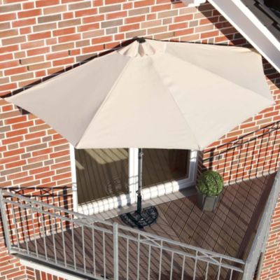 Sonnenschirm halbrund, dunkelbeige