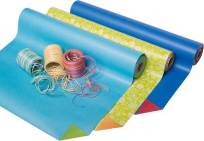 50 m Geschenkpapier-Rolle, grÃŒn/blau