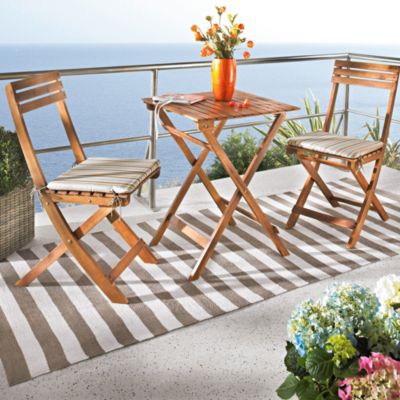 Outdoor Teppich gestreift, natur/offwhite, Gr.120x180