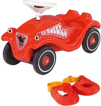 BIG Bobby Car Classic rot inklusive FlÃŒsterrÃ€dern und Schuhschutz Shoe - Care