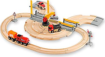 BRIO Anfangspackung StraÃen und Schienen Kran Set