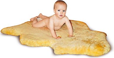 HEITMANN Baby Lammfell gold-beige geschoren 70-80cm Naturtierform