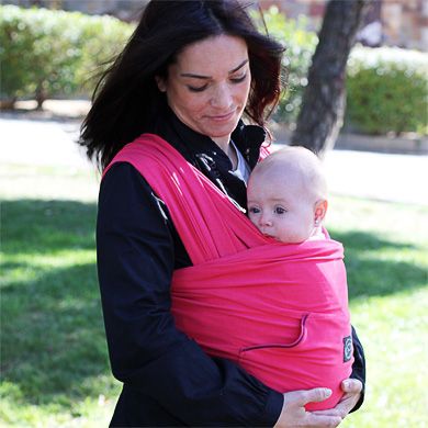 PUGHO elastisches Baby Tragetuch mit Taschen Rasberry