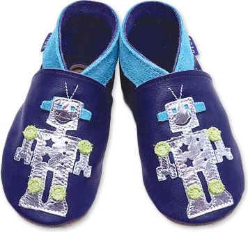 INCH BLUE Lederschuh Little Robot Navy
