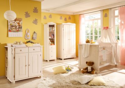 Pingulina FÃŒnfteiliges Babyzimmer-Set Lara Kiefer massiv WeiÃ