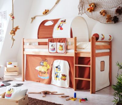 Pingulina Massivholz Spielbett Hochbett Buche bio-ge&ouml;lt Motiv Preisvergleich