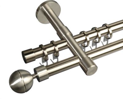 Gardinenstange Edelstahl / Messing \"Kugel\" | 20 mm Stilgarnitur Preisvergleich
