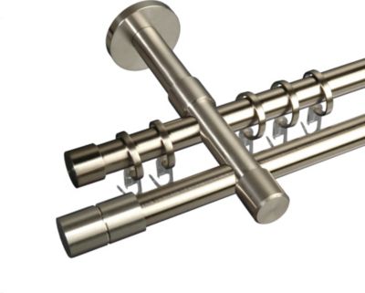 Gardinenstange Edelstahl / Messing \"Zylinder\" | 20 mm Stilgarnitur Preisvergleich