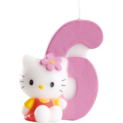 Kuchenkerze Zahl 6 Hello Kitty
