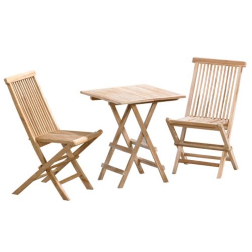3tlg. Teakholz Balkon-Set Sevilla, Tisch 40 x 60 cm