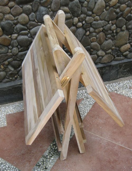 3tlg. Teakholz Balkon-Set Sevilla, Tisch 60 x 60 cm