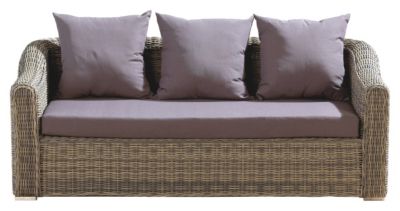 3er Sofa Mosambik, Polyrattan grau, inklusive Kissen grau Preisvergleich