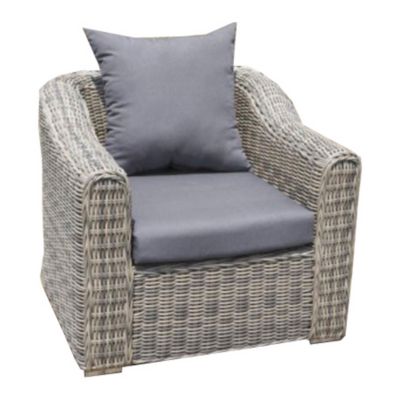 Sessel Mosambik, Polyrattan grau, inklusive Kissen grau Preisvergleich
