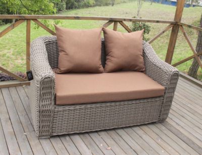 5tlg. Loungegruppe Mosambik Polyrattan grau, inklusive Kissen braun Preisvergleich