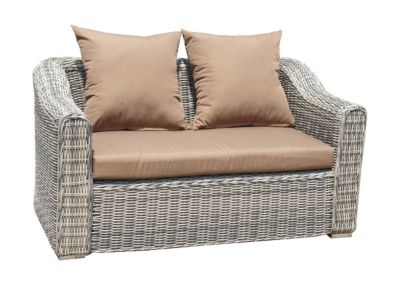 5tlg. Loungegruppe Mosambik Polyrattan grau, inklusive Kissen braun Preisvergleich