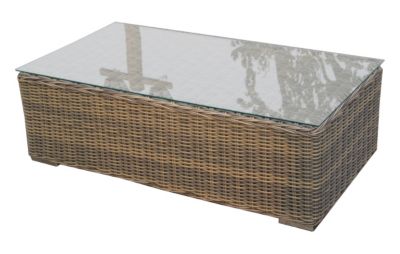 Tisch Mosambik, Polyrattan grau, ca. 110 x 60 cm Preisvergleich
