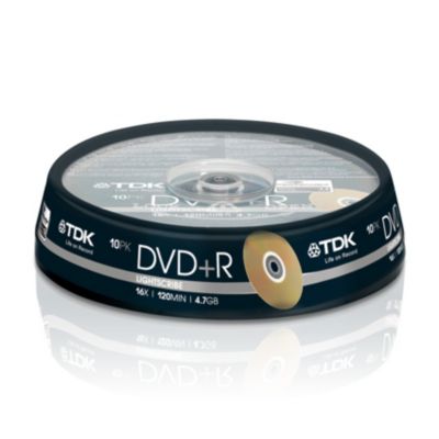 TDK DVD Rohling DVD+R T19886 4,7GB 16x Single Layer, LightScribe 1.2