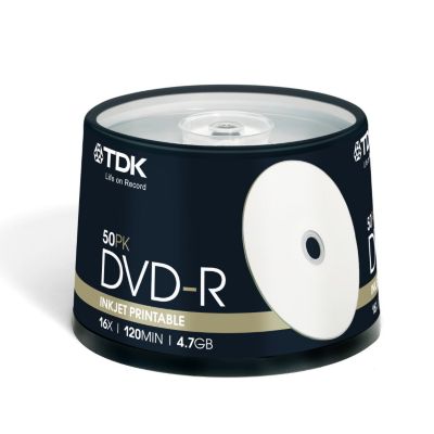 TDK DVD Rohling DVD-R T19914 4,7GB 16x Single Layer, InkJet Printable