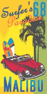 volkswagen Velours-Strandtuch, Malibu, 85x160 cm