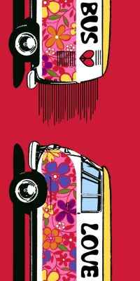 volkswagen Velours-Strandtuch, Love Bus, 85x160 cm Preisvergleich