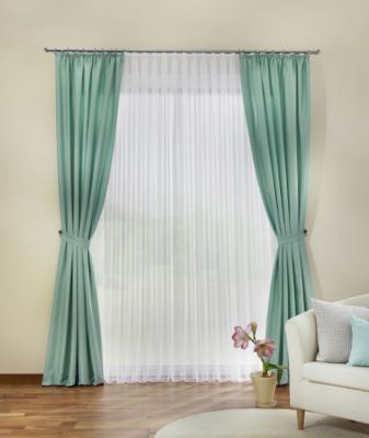 Gardine Isabella unifarben aus Glanzsatin Dekostoff, 2-tlg. Preisvergleich