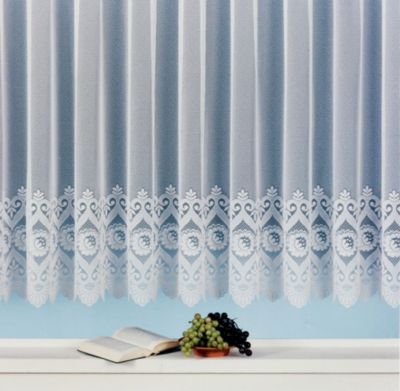 Jacquard Store Miriam mit Blumen Bord&uuml;re, wei&szlig; Preisvergleich