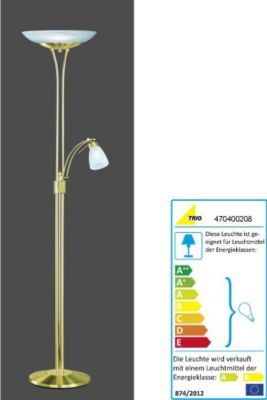 TRIO Energiespar Deckenfluter mit alabasterfarbigen GlÃ€sern