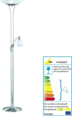 TRIO Energiespar Deckenfluter mit alabasterfarbigen GlÃ€sern